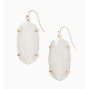 Esme Gold Drop Earrings In White Pearl
